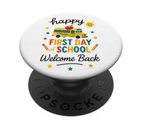 Happy First Day of School, Welcome Back, School Design PopSockets Adhesive PopGrip
