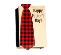 Happy First Father's Day Card - Practical Greeting Cards | Easy to Display Rustic Wooden Frame for Photos | Creative Family Picture Frame | Home Decoration Accents for Father's Day, Black Red