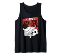 Happy First Father's Day- Funny Dad with Infant in Arms Tank Top