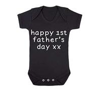 Happy First Father's Day (kiss kiss) [FD19] Baby Grow Vest, 0-3 Months, Black