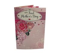 Happy First Mother's Day Beautiful Roses Design Pink Boxed Card