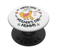 Happy First Mother's Day Chicken Chick Mom Design PopSockets Adhesive PopGrip