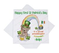 Happy First St Patricks Day Card, Childrens 1st Saint Patrick's Day Card for Boys or Girls, Personalised Irish Lucky Card