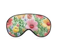 Happy Flower Eye Mask, Side Sleeping Mask Light Blindfold Sleeping Mask Nose Pad and Elastic Band for Children Women and Men