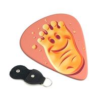 Happy Foot 6 Pack Guitar Picks With Holder, Personalized Guitar Plectrums Non-Slip Portable Ukulele Bass Picks 0.46mm For Acoustic Guitar Lovers Gifts