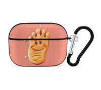 Happy Foot Airpod Pro Case AirPods 2 Case for Women Hard Shell Protective Cover with Carabiner Keychain Compatible with AirPods Case 2nd 1st Generation, Front LED Visible Black