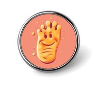 Happy Foot Badges Circle with Button Design, Personalized Picture Pin Brooches, Round Badge Holders for Decorate Hat Shirt Clothing Bag Accessories