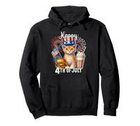 Happy Fourth of July Devon Rex Cat Pullover Hoodie