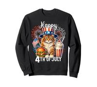 Happy Fourth of July Maine Coon Cat Sweatshirt