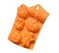 Happy Fox 6-Hole 3D Halloween Bat, Ghost Skull Pumpkin Silicone Cake Dessert Chocolate Biscuit Mould, Ice Tray Mould (6 Types)