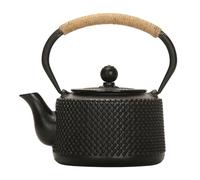 Happy Fox Cast Iron Tea Kettle - Black Japanese Tea Kettle with Removable Tea Leak for Tea Bags and Loose Tea Leaves. Durable 900ml stovetop Kettle for Home, Camping and Tea Parties