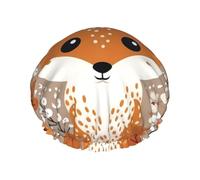 Happy Fox Double layer women's shower cap, reusable, large size design suitable for all hair lengths, suitable for girls, spa and home salon use.