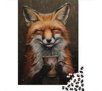 Happy Fox Drinking Tea 1000 Piece Jigsaw Puzzle, 70x50cm/1000pcs, for Adults, Screen-Free Leisure, Family Time And Year-Round Leisure