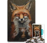 Happy Fox Drinking Tea Jigsaw Puzzle 1000pcs (52x38cm) for Adults | A gift for puzzle lovers for year-end leisure time for puzzle fans.