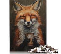 Happy Fox Drinking Tea Puzzle Rectangular Paper Board Paper Rectangular Jigsaw Puzzle for Adult Children 1000pcs (26x38cm)
