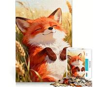 Happy Fox in Wheat Field Puzzles for Teenagers 1000 Piece Brain Think Good Thick Real Challenge Room Decor (38x26cm)