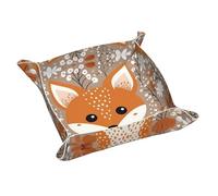 Happy Fox Printed Small Storage Tray - A Helpful Tool for organizing Jewelry, Keys, Stationery, and Other Small Items.