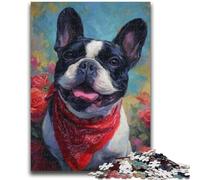 Happy French Bulldog Puzzles 1000 Pieces for Adults,Challenging To Complete But Fun And Humorous Unique Home Decor And Gifts (38x26cm)