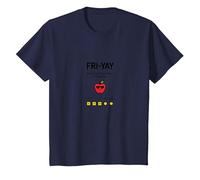 Happy Fri-Yay Teacher: 5 Days Down, 2 to Recover Apple Fun T-Shirt, Kids, Navy, 3 Years