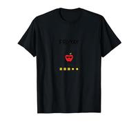 Happy Fri-Yay Teacher: 5 Days Down, 2 to Recover Apple Fun T-Shirt, Men, Black, 3XL