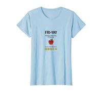 Happy Fri-Yay Teacher: 5 Days Down, 2 to Recover Apple Fun T-Shirt, Women, Baby Blue, 3XL