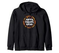 Happy Friendsgiving - Fun Thankful Turkey Friends Zip Hoodie