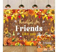 Happy Friendsgiving Party Backdrop Thankful for Friends Like You Photography Background Fall Thanksgiving Friends Giving Give Thanks Party Decorations Banner (94X70 inch (8x6FT))