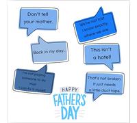 Happy Funny Humorous Father's Day Card with Dad Quotes from daughter son wife partner 14 x 14 cm 260gsm