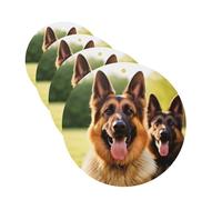 Happy german shepherd Car Air Fresheners Cards 4 Pcs Hanging Fragrance Scented Cards Long-Lasting Car Aromatherapy Tablets for Wardrobe Bathroom Car Interior Mirror Pendant Gifts