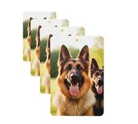 Happy german shepherd Car Air Fresheners Cards 4 Pcs Hanging Fragrance Scented Cards Long-Lasting Car Aromatherapy Tablets for Wardrobe Bathroom Car Interior Mirror Pendant Gifts