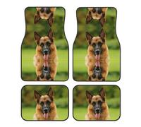 Happy german shepherd Print Car Floor Mat Four-Piece Set - Durable & Stylish Automotive Floor Rugs - Interior Car Accessories