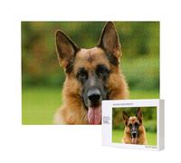Happy German Shepherd Printed,500 Pieces Wooden Jigsaw Family Game Jigsaw Puzzles for Adults Teens Home Decor