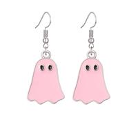 Happy Ghost Halloween Earrings for Women Cute Black White Ghost Earrings Funny Kawaii Ghosts Jewelry, S, Zinc, No Gemstone