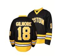Happy Gilmore Oversized Boston Ice Hockey Jersey Shirt Top 1996 Comedy Golf Film 90s Sports Fancy Dress (UK, Alpha, 3XL, Regular, Regular, Black)