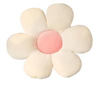 Happy Go-Mart Daisy Flower Decorative Throw Pillow Cute Floral Sunflower Cushion for Bedroom Sofa 40cm (white+pink)