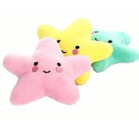Happy Go-Mart Interactive Dog Chew Toys, Pet Dog Squeaky Toys Teething Chewing Stuffed Plush Toys with BB Sound (star)