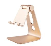 Happy Go-Mart Universal Phone Stand, Adjustable Phone Holder Stand Dock, Aluminum Phone Cradle holder stand Base Compatible with IPhone 11,12, 13,HUAWEI, Galaxy and Tablet (gold)