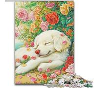 Happy Golden Retriever 1000 Piece Jigsaw Puzzles for Teenagers, Family Fun Games Fun at Home Activities, Birthday Present, Travel Gifts (50x75cm)