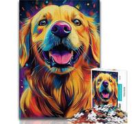 Happy Golden Retriever 1000 Pieces Jigsaw Puzzle For Adults Teens,Pattern Assembly Fun at Home Activities,Birthday Present,Travel Gifts (75x50cm)