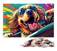 Happy Golden Retriever 1000Pc Adults Jigsaw Puzzle cardboard Puzzles Challenging Brain Teaser for Teenagers, Family Game Night Fun 26X38CM/10.23x14.96inch