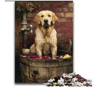 Happy Golden Retriever Jigsaws Puzzles 2000 Pieces for Teenagers Gifts, Pattern Assembly Fun at Home Activities, Birthday Present,Travel Gifts (70x100cm)