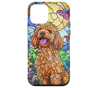 Happy Goldendoodle Floral Stained Glass Design Case for iPhone 12 mini