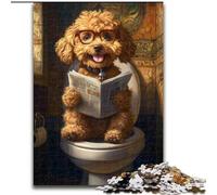 Happy Goldendoodle Jigsaw Puzzles for Adults 1000 Jigsaws, Stress Reliever Staycation Kill Time Parent-child Interaction (size 26x38cm)