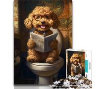Happy Goldendoodle Jigsaws 1000 Pieces for Teenagers,Family Game Stress Reliever Difficult Challenge Gifts for Friends And Family (38x26cm)