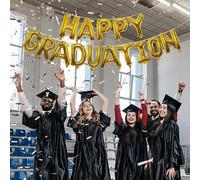 Happy Graduation Balloons 16” Gold Balloon, Decorations, Background Props, Photo Booth Backdrop, Gift.