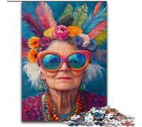 Happy Grandma Jigsaw Puzzles for Teenagers 1000 Piece Puzzle, Classic Educational Games Beautiful Decoration (50x75cm)
