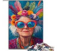 Happy Grandma Jigsaws 1000 Pieces for Adults, for And 14 Years And over Brainteaser Family Games Christmas Birthday Gifts (26x38cm)