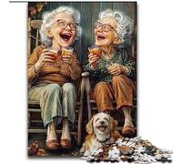 Happy Grandma Jigsaws 1000 Pieces for Teenagers, Challenging Game And Family Play Artists Collection, Fine Art for Age 14 Years Up 26x38cm