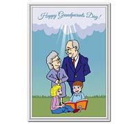Happy Grandparents Day card - Exclusive Greetings and Wishes - Unique Keepsake - Premium quality - Special Celebration Greeting cards - Unusual Grandfather Grandmother Family Design
