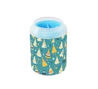 Happy Green Cute Birthday Hat Portable Pet Paw Cleaner Cup Silicone Brush Soft Feet Grooming Supplies Gently Cleans Paws After Walks lavadora de patas para perros